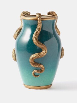 Serpentine Ombre-resin Ceramic Vase