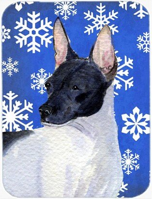 SS4618LCB Rat Terrier Winter Snowflakes Holiday Glass Cutting Board