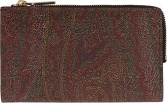 Paisley Print Zip-Up Wallet