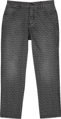 Monogram-jacquard Straight-leg Jeans