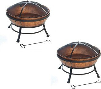 DeckMate Avondale Outdoor Patio Portable Steel Bowl Fire Pit, Copper