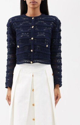 Cropped Crochet-cotton Cardigan