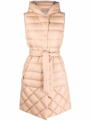 Quilted Sleeveless Down Coat-AB