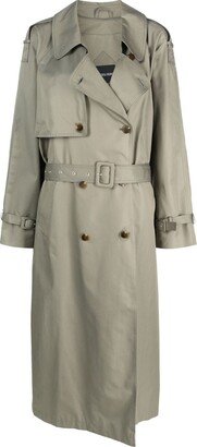 Lesyanebo Long Belted Trench Coat