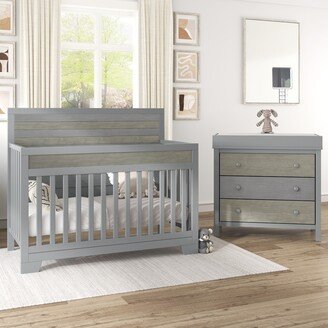 DECO 3 Pieces Nursery Sets Baby Crib and Changer Dreeser with Removable Changing Tray Bedroom Sets