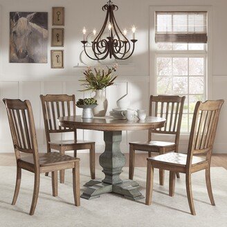 Eleanor 5-pc. Round Sage Green Wood Dining Set by Classic