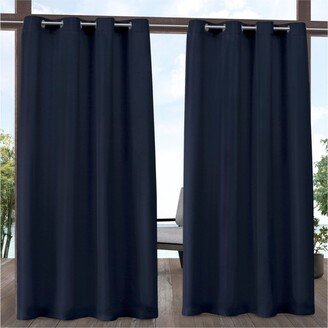 Indoor/Outdoor Solid Cabana Grommet Top Curtain Panel Pair, 54 x 108