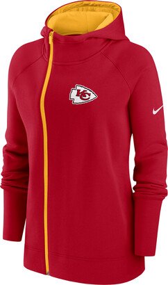 Women's Assymetrical (NFL Kansas City Chiefs) Full-Zip Hoodie in Red