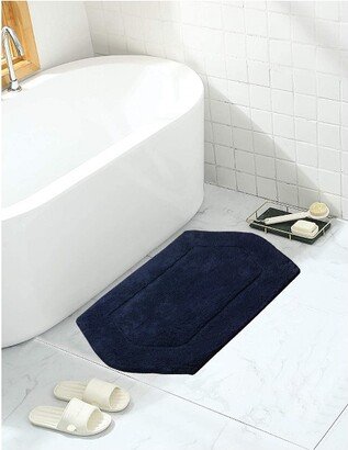 Home Weavers Inc 17x24 Waterford Collection Navy Cotton Tufted Bath Rug - Home Weavers