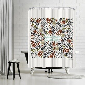 71 x 74 Shower Curtain, Adventure Is Calling Earth by Cat Coquillette