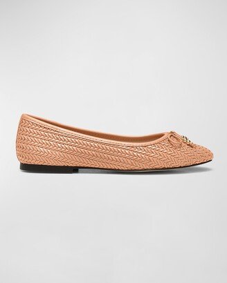 Aimee Woven Leather Ballerina Flats