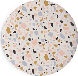 Salad Plates: Terrazzo Coral - Gold Salad Plate, Beige