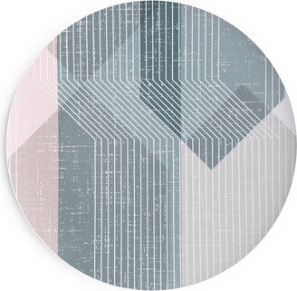 Salad Plates: Deco Mod Hex Reflections Salad Plate, Gray