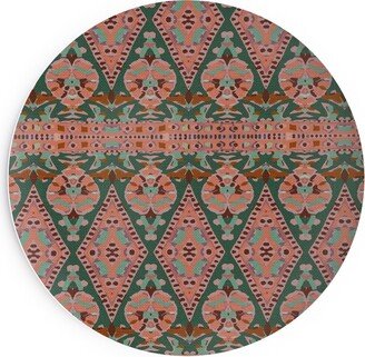 Salad Plates: Enchanted Flori - Pink And Green Salad Plate, Pink