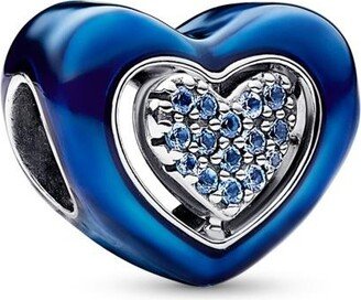 Crystals Blue Spinnable Heart Charm