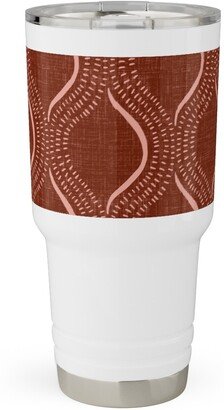 Travel Mugs: Forever Optimistic - Rust Travel Tumbler, 30Oz, Red