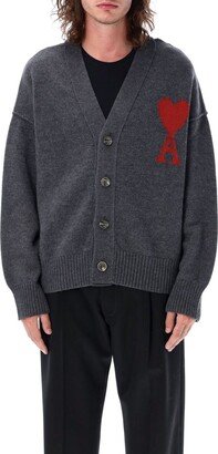 Paris de Coeur Logo Intarsia Knitted Buttoned Cardigan