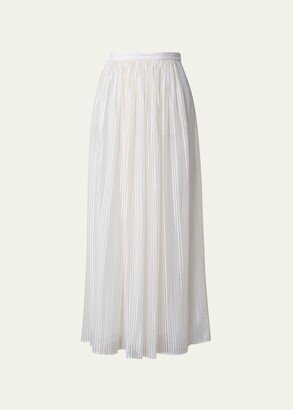 Pleated Lace Maxi Skirt-AA