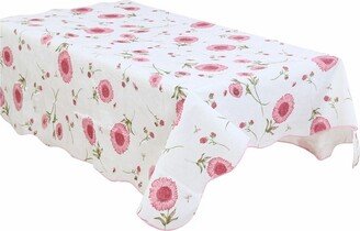 PiccoCasa Rectangle Vinyl Water Oil Resistant Printed Tablecloths Pink Flower 41x60