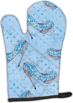 Watercolor Cinderella Shoe in Blue Oven Mitt