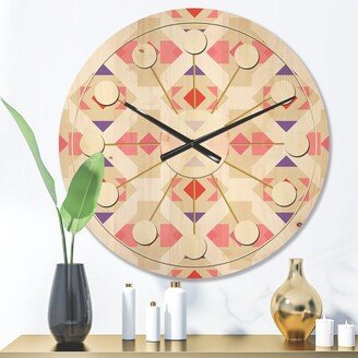 Designart 'Triangular Retro Design VII' Mid-Century Modern Wood Wall Clock