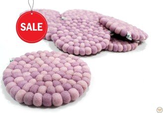 Sale For Felt Trivets | Set Of 3 Wool Ball Round Handmade Trivet Kitchen