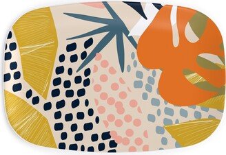 Serving Platters: Tropical Foliage - Multi Serving Platter, Multicolor