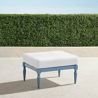 Avery Ottoman with Cushion in Moonlight Blue Finish