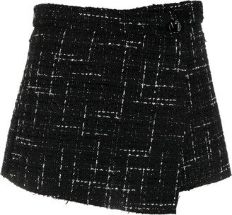 Tweed Wrap Miniskirt-AA