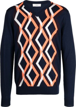 Argyle Intarsia-Knit Jumper-AB