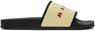 Beige Logo Jacquard Slides