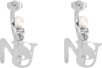 Logo Pearl Earrings-AA