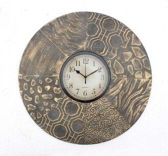 21 Round Bronze Glass Analog Wall Clock - 20.5