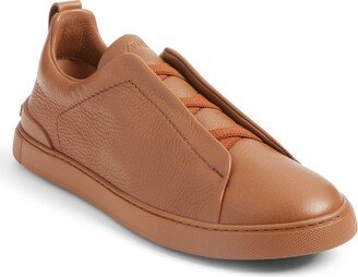 Triple Stitch Deerskin Leather Slip-On Sneaker-AC