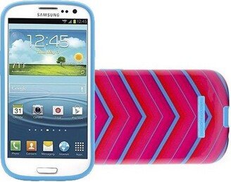 Snap-On Case for Samsung Galaxy S4 (Glossy Pink and Teal Chevron Pattern)