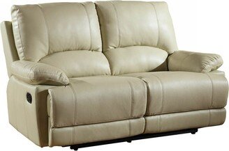 HomeRoots41 Stylish Beige Leather Loveseat - 44 x 75 x 40