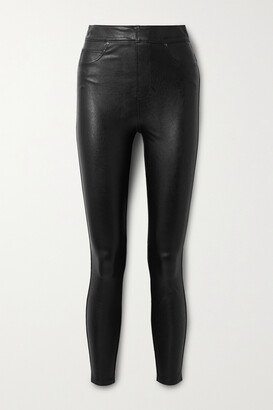 Like Leather Faux Stretch-leather Pants - Black