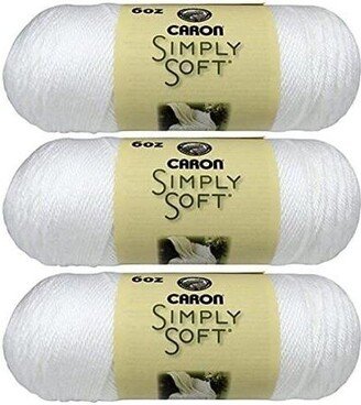 Pack of 3 Simply Soft Solids Yarn-White