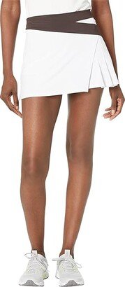 Original Penguin Golf Asymmetrical Pleated Tennis Skort (Bright White) Women's Skort