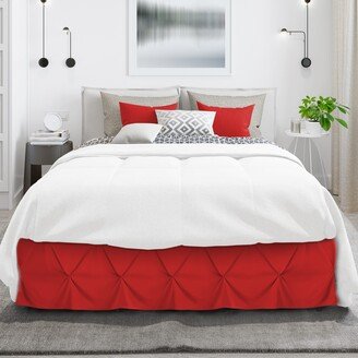 Nestl Pinch Pleat Bed Skirt - Soft Premium Microfiber Ruffle Bed Skirt - 14 Tailored Pintuck Wrap Around Dust Ruffle