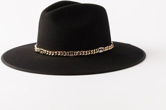 Chain-embellished Wool-felt Hat