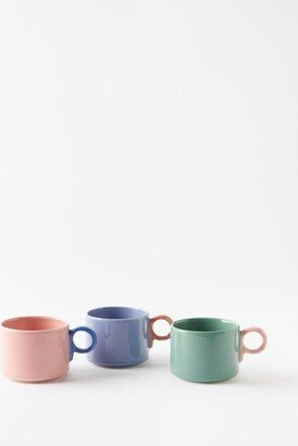 The Conran Shop Set Of Three Candy Stoneware Mugs