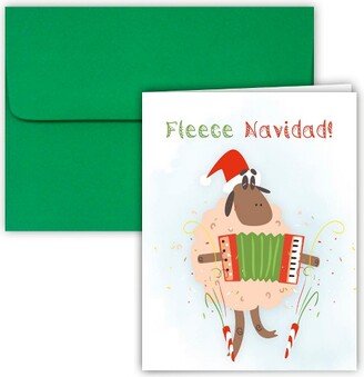 Paper Frenzy Fleece Navidad Sheep Christmas Cards and Envelopes -25 pack