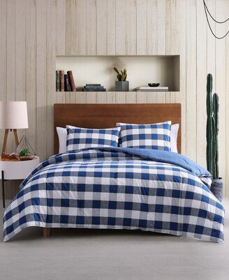 Closeout! Bison Plaid 3 piece Comforter Set, Full/Queen