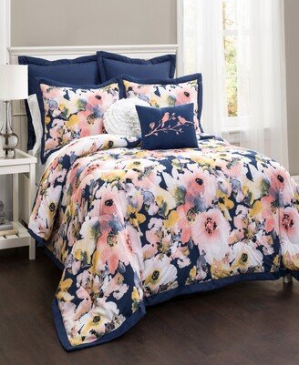 Floral Watercolor 7Pc King Comforter Set