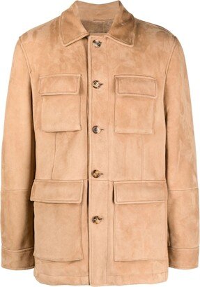 Button-Down Suede Jacket