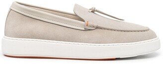 Knot-Detailed Suede Loafers