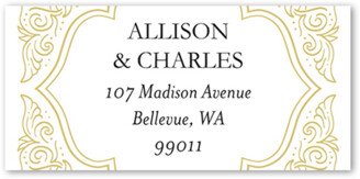 Wedding Address Labels: Filigree Border Wedding Address Label, Grey, Address Label, Matte