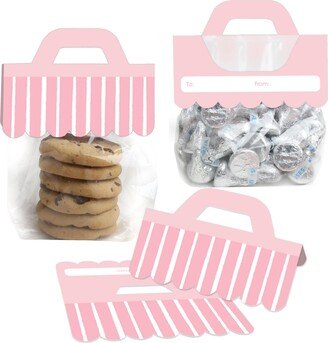 Big Dot Of Happiness Pink Stripes - Diy Simple Party Bag Labels - Candy Bags with Toppers - 24 Ct