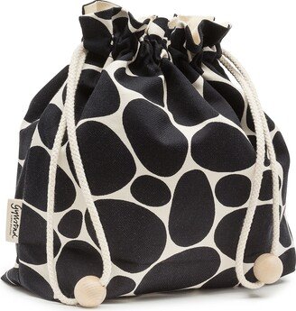 Gyllstad Stenar Black On White Drawstring Wash Bag